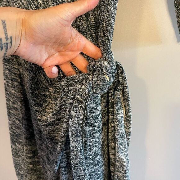 Max Studio Knit Scoop Neckline 3/4 Length Sleeve Faux Wrap Mini Dress | SZ S - Picture 8 of 12